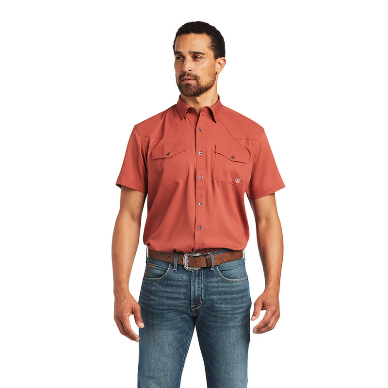 Camisas Ariat Venttek Western Fitted Naranjas Hombre - Chile 690-OECLRX